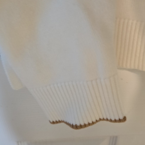 Anthropology Dachshund Wearing Scarf Cream Intasia Knit Sweater Size Large - Picture 7 of 11